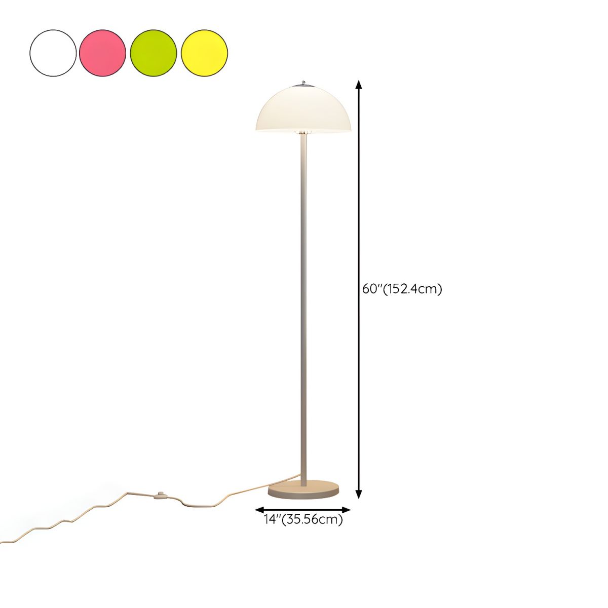 Modern Glass Shade Floor Lamp For Bedroom Living | Kelvian