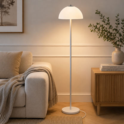 Modern Glass Shade Floor Lamp For Bedroom Living | Kelvian