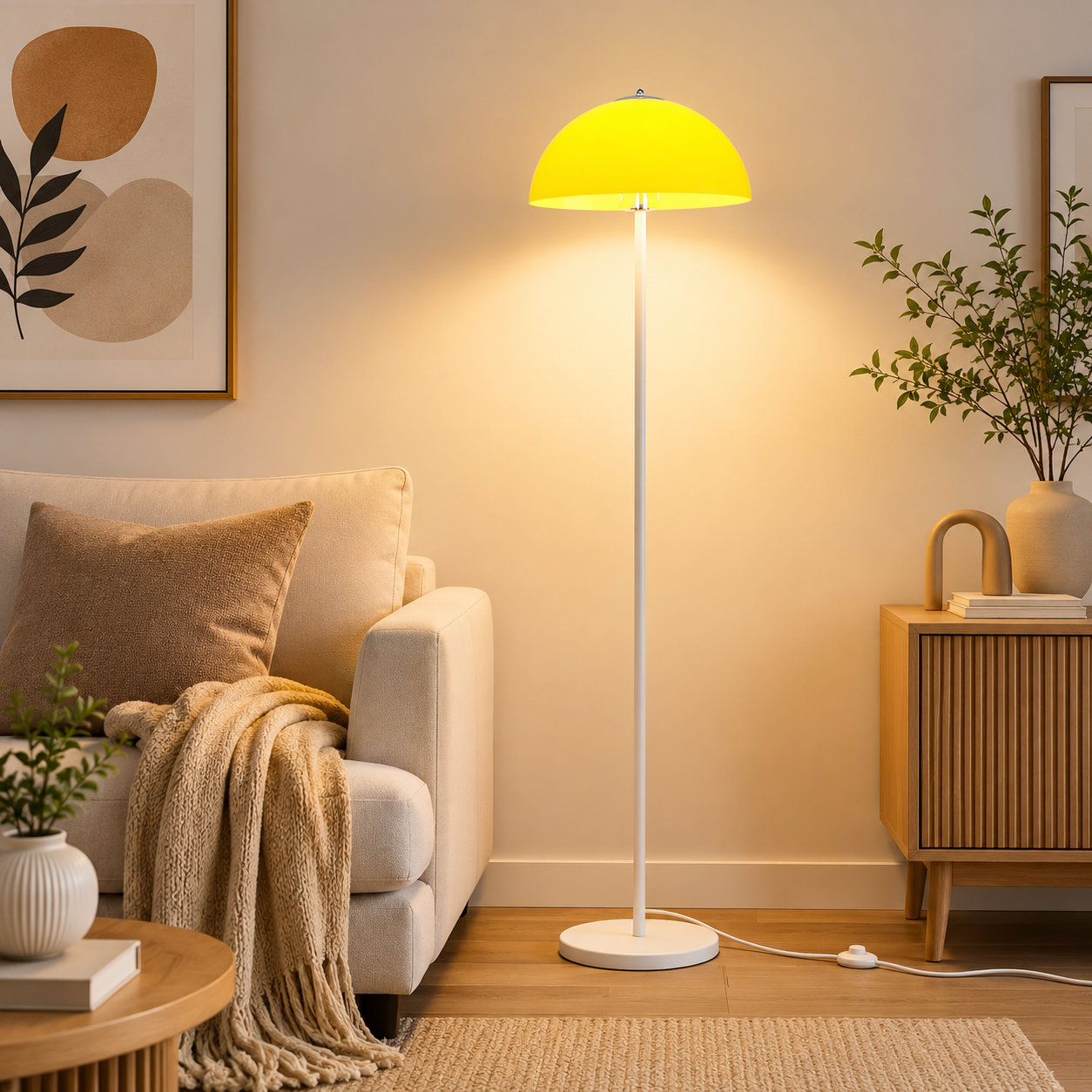Modern Glass Shade Floor Lamp For Bedroom Living | Kelvian