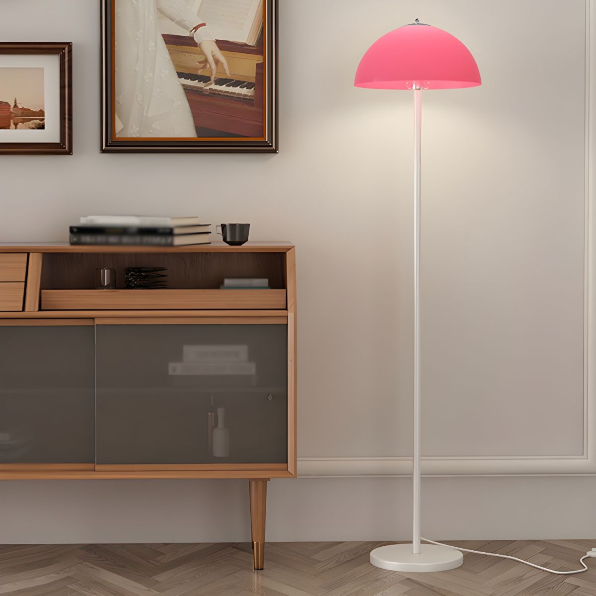 Modern Glass Shade Floor Lamp For Bedroom Living | Kelvian