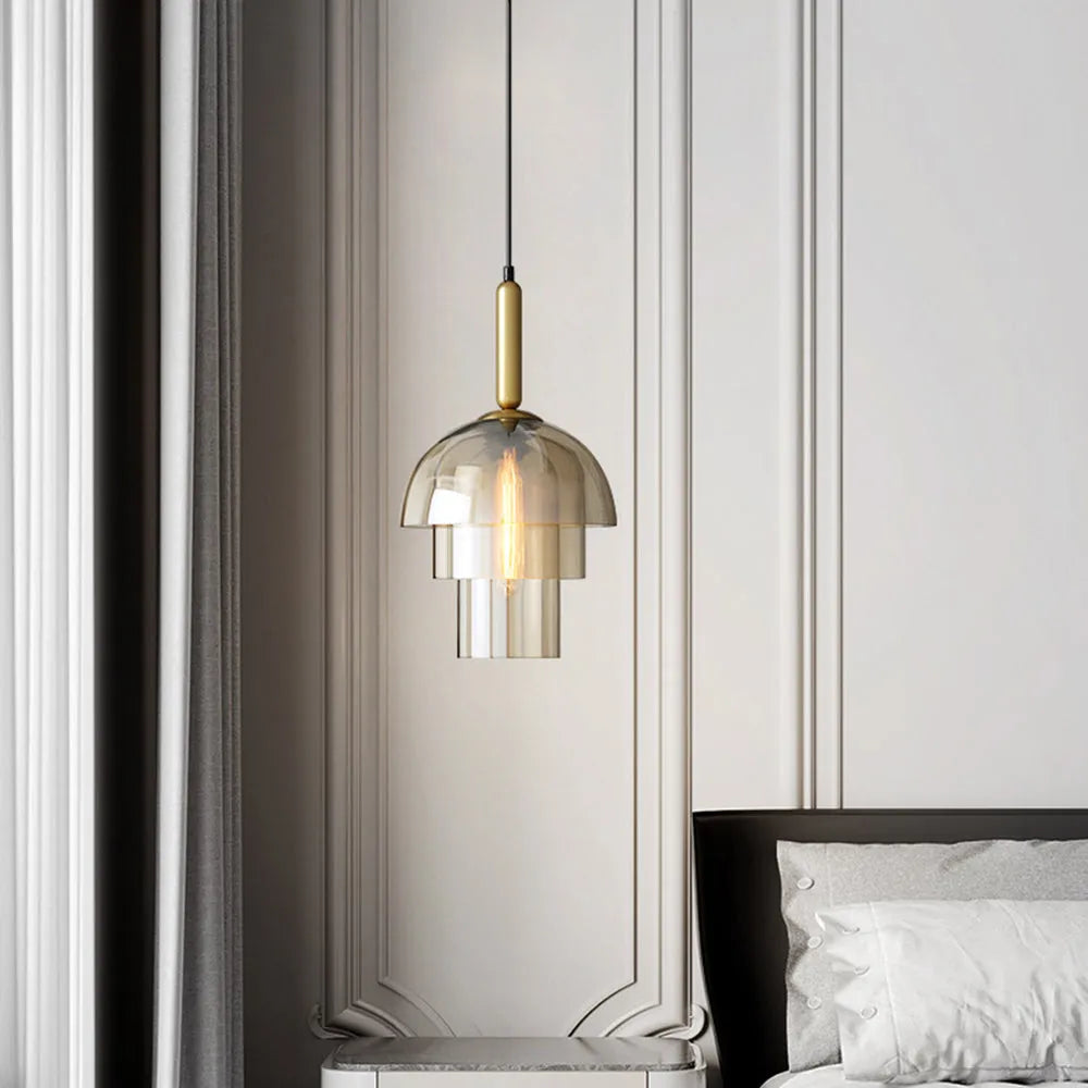 Modern Glass Shade Pendant Light with Layered Design | Norquix
