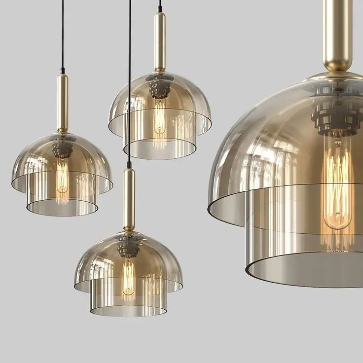 Modern Glass Shade Pendant Light with Layered Design | Norquix