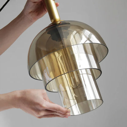Modern Glass Shade Pendant Light with Layered Design | Norquix