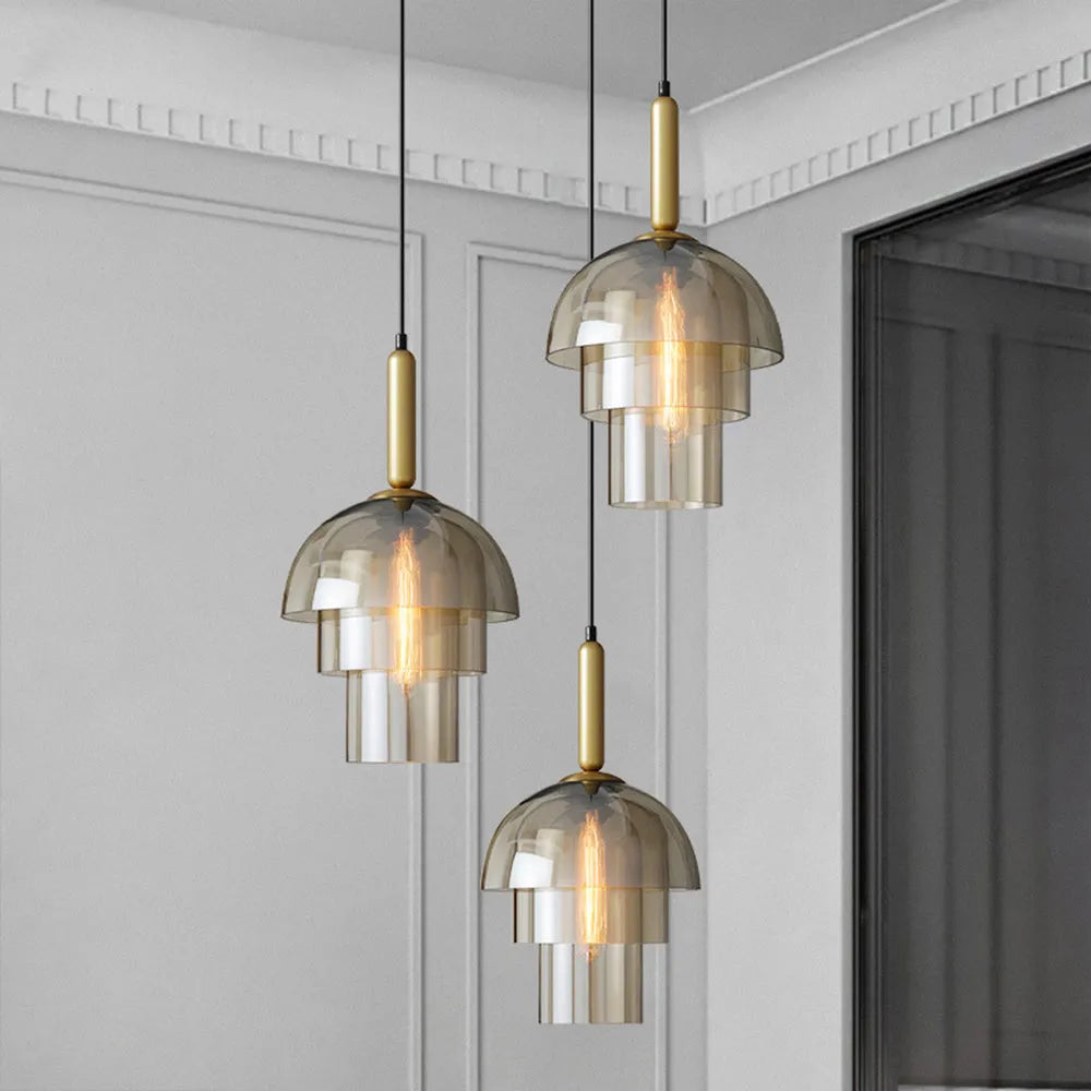 Modern Glass Shade Pendant Light with Layered Design | Norquix