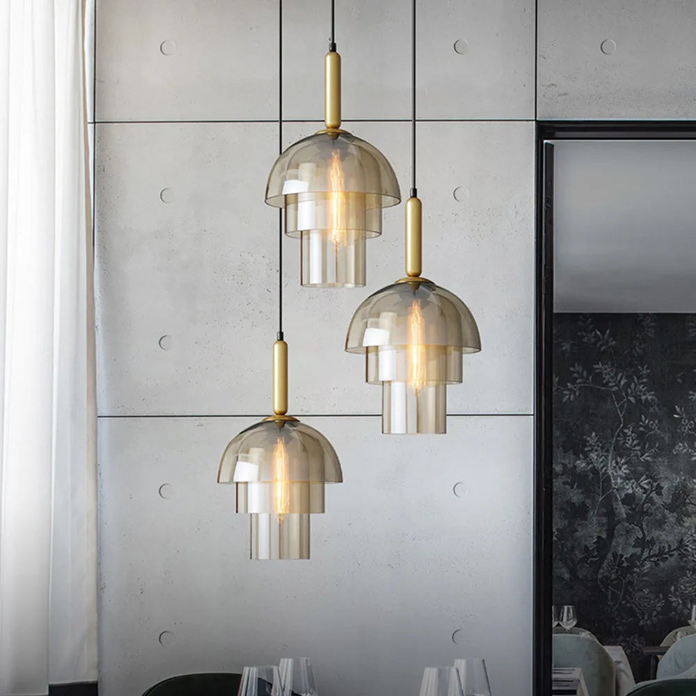 Modern Glass Shade Pendant Light with Layered Design | Norquix