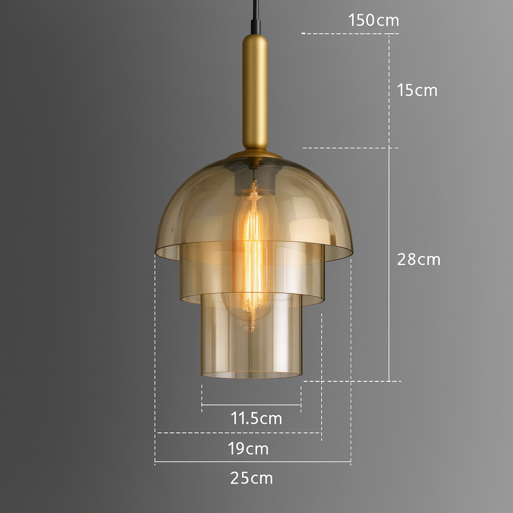 Modern Glass Shade Pendant Light with Layered Design | Norquix