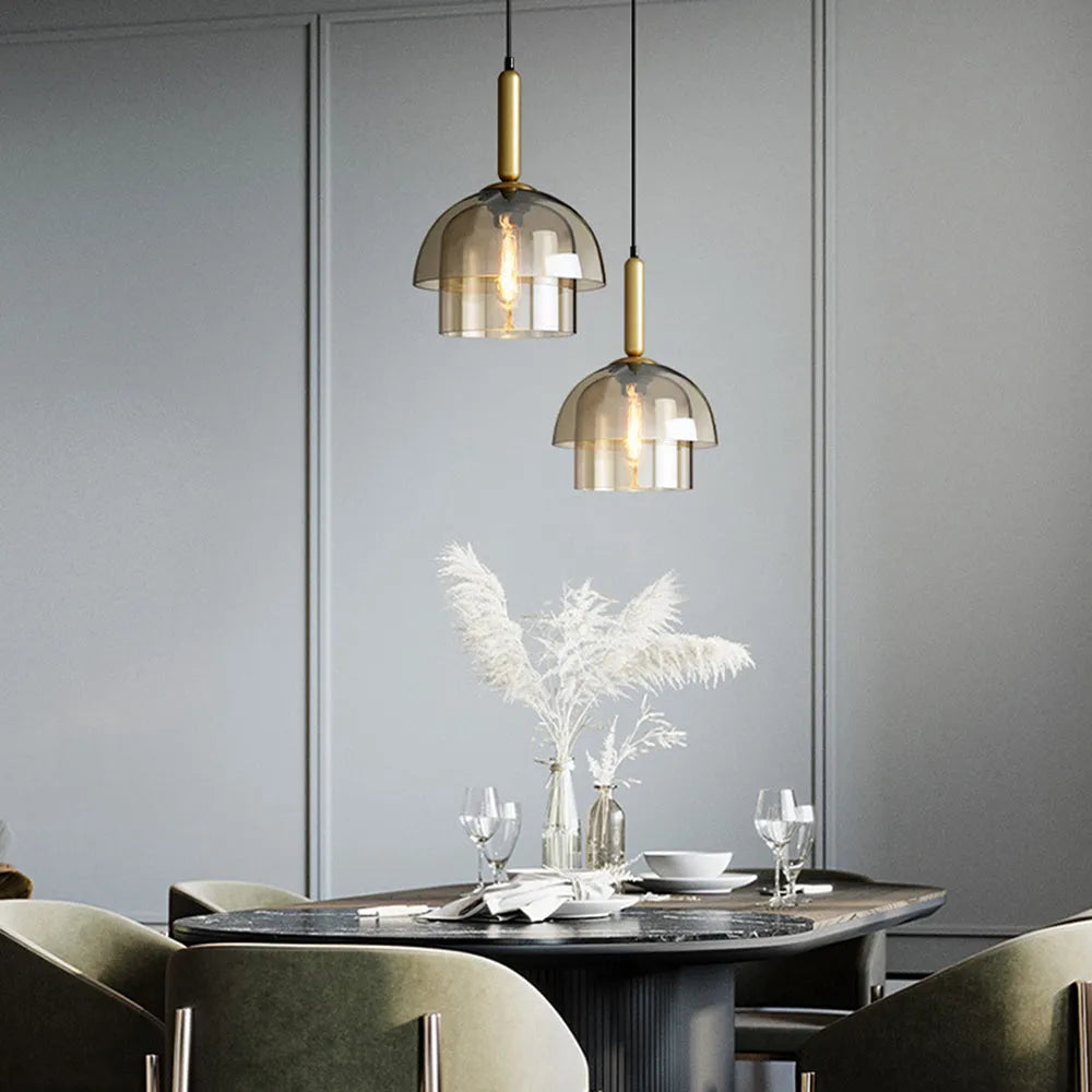 Modern Glass Shade Pendant Light with Layered Design | Norquix