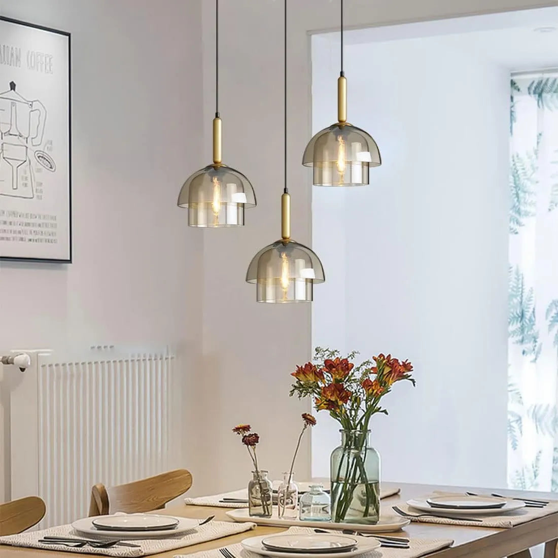 Modern Glass Shade Pendant Light with Layered Design | Norquix