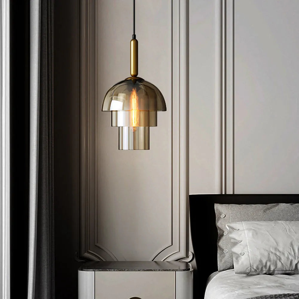 Modern Glass Shade Pendant Light with Layered Design | Norquix