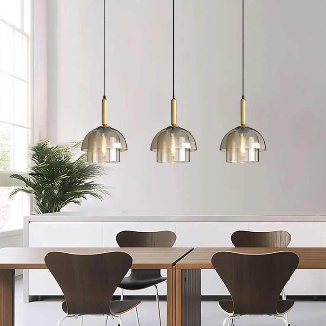 Modern Glass Shade Pendant Light with Layered Design | Norquix