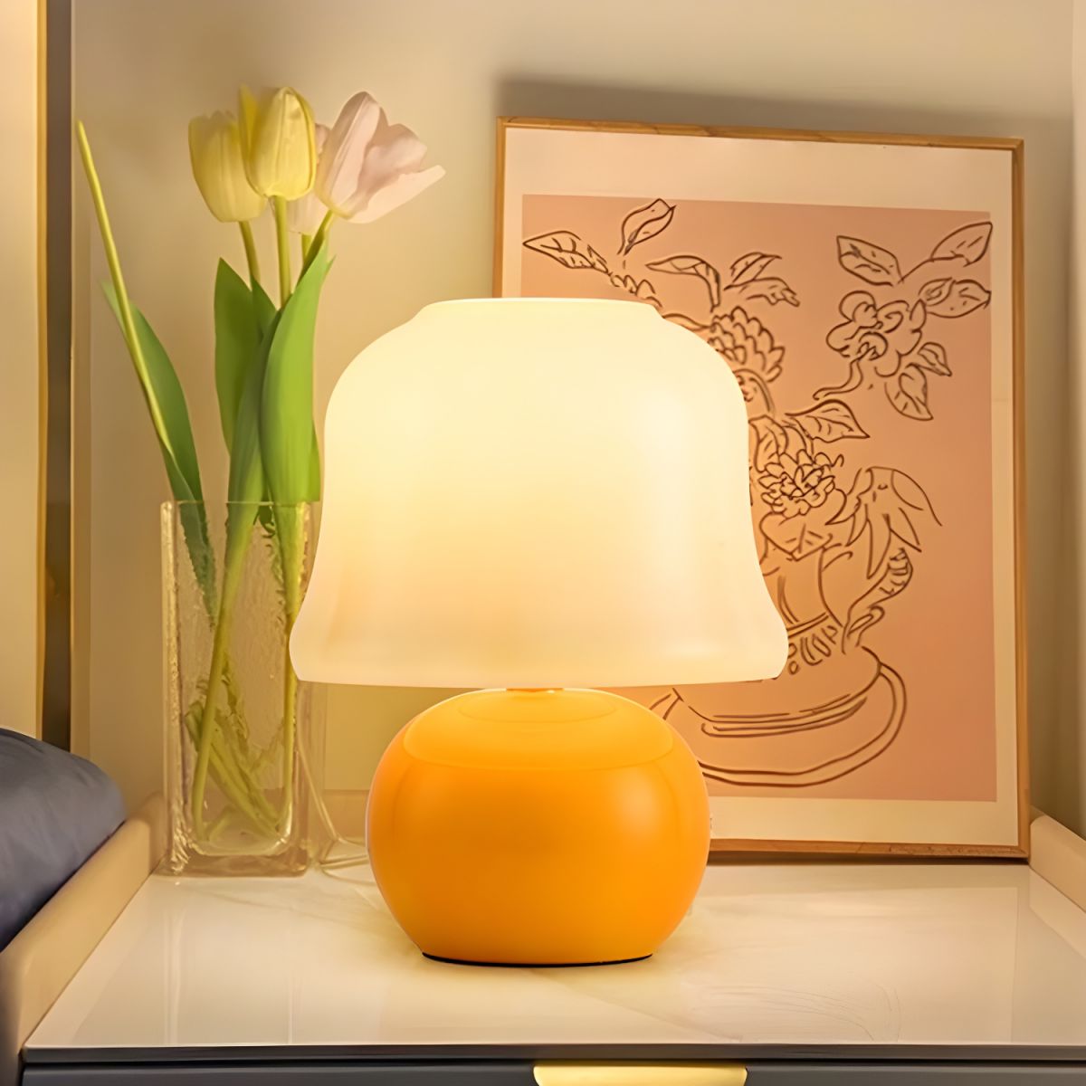 Modern Glass Shade Table Lamp For Living Room Decor | Xenvara