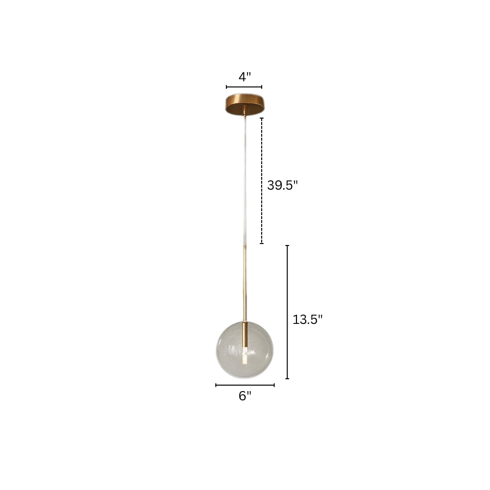 Modern Glass Sphere Pendant Light with Adjustable Height | Nuvaire