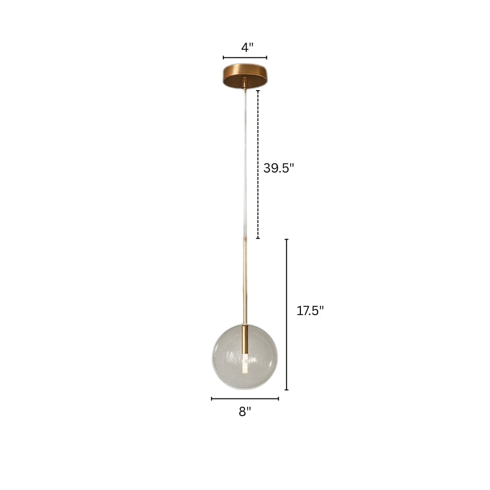 Modern Glass Sphere Pendant Light with Adjustable Height | Nuvaire