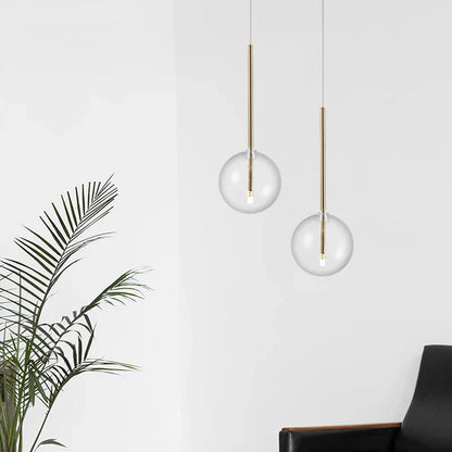 Modern Glass Sphere Pendant Light with Adjustable Height | Nuvaire