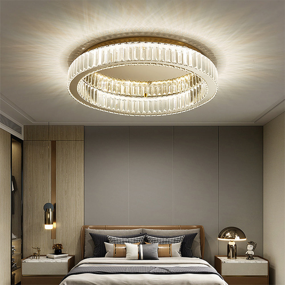 Modern Gold Crystal Ceiling Light Fixture | Lunviro