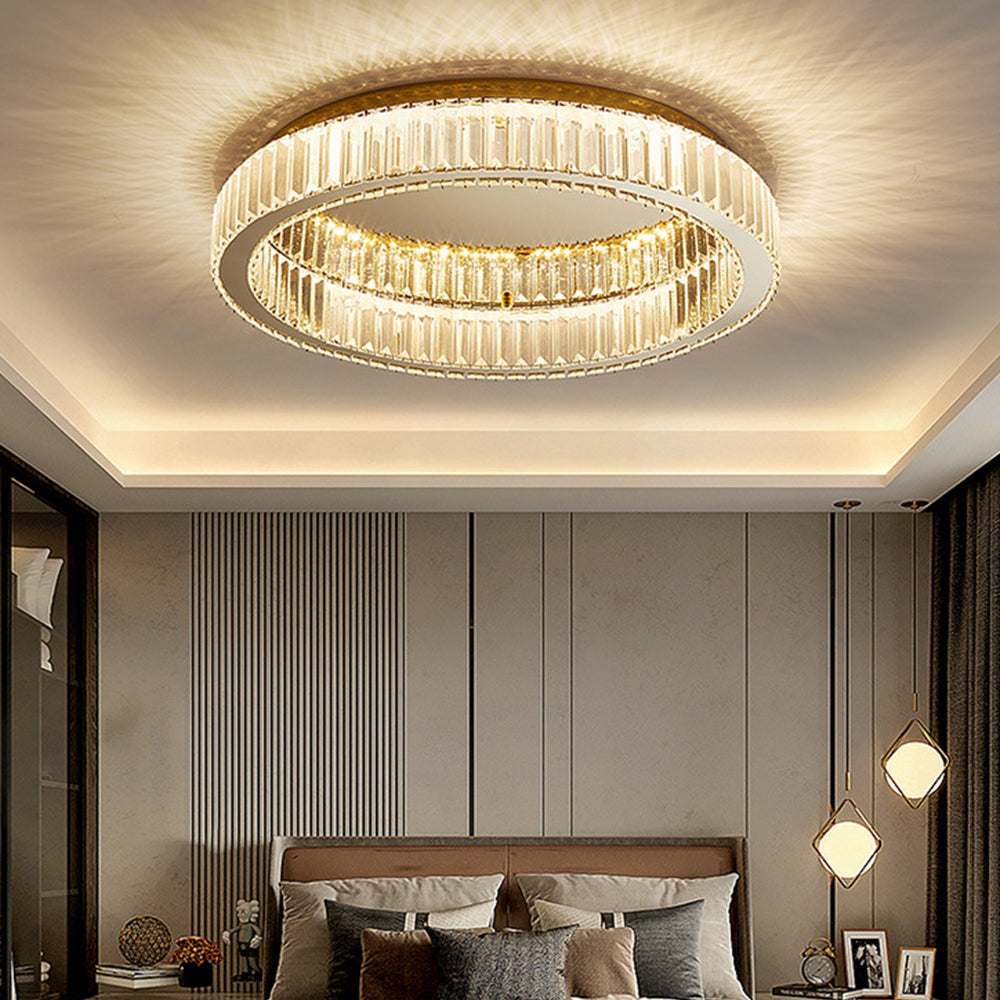 Modern Gold Crystal Ceiling Light Fixture | Lunviro
