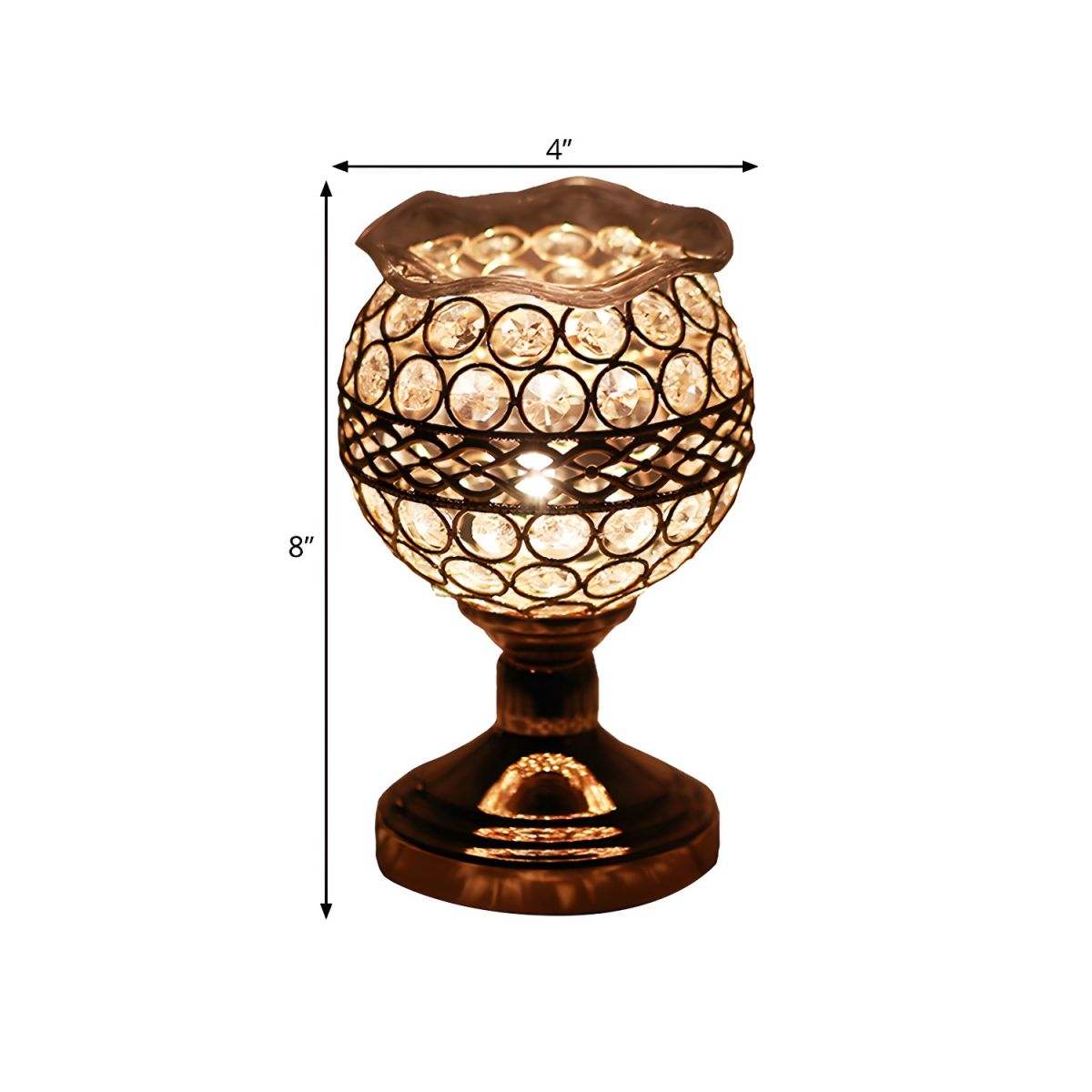 Modern Gold Crystal Shade Table Lamp With LED Light | Envoris