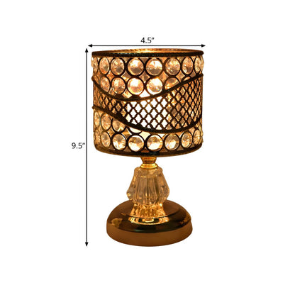 Modern Gold Crystal Shade Table Lamp With LED Light | Envoris