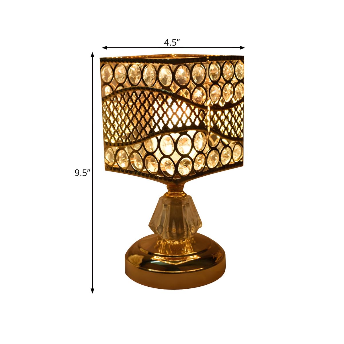 Modern Gold Crystal Shade Table Lamp With LED Light | Envoris