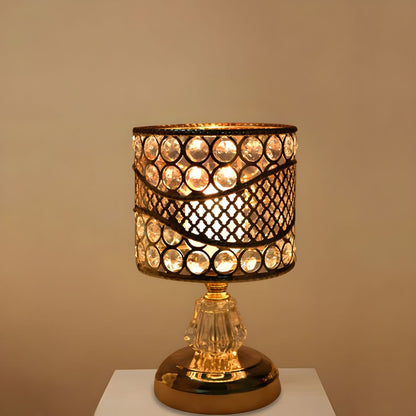 Modern Gold Crystal Shade Table Lamp With LED Light | Envoris