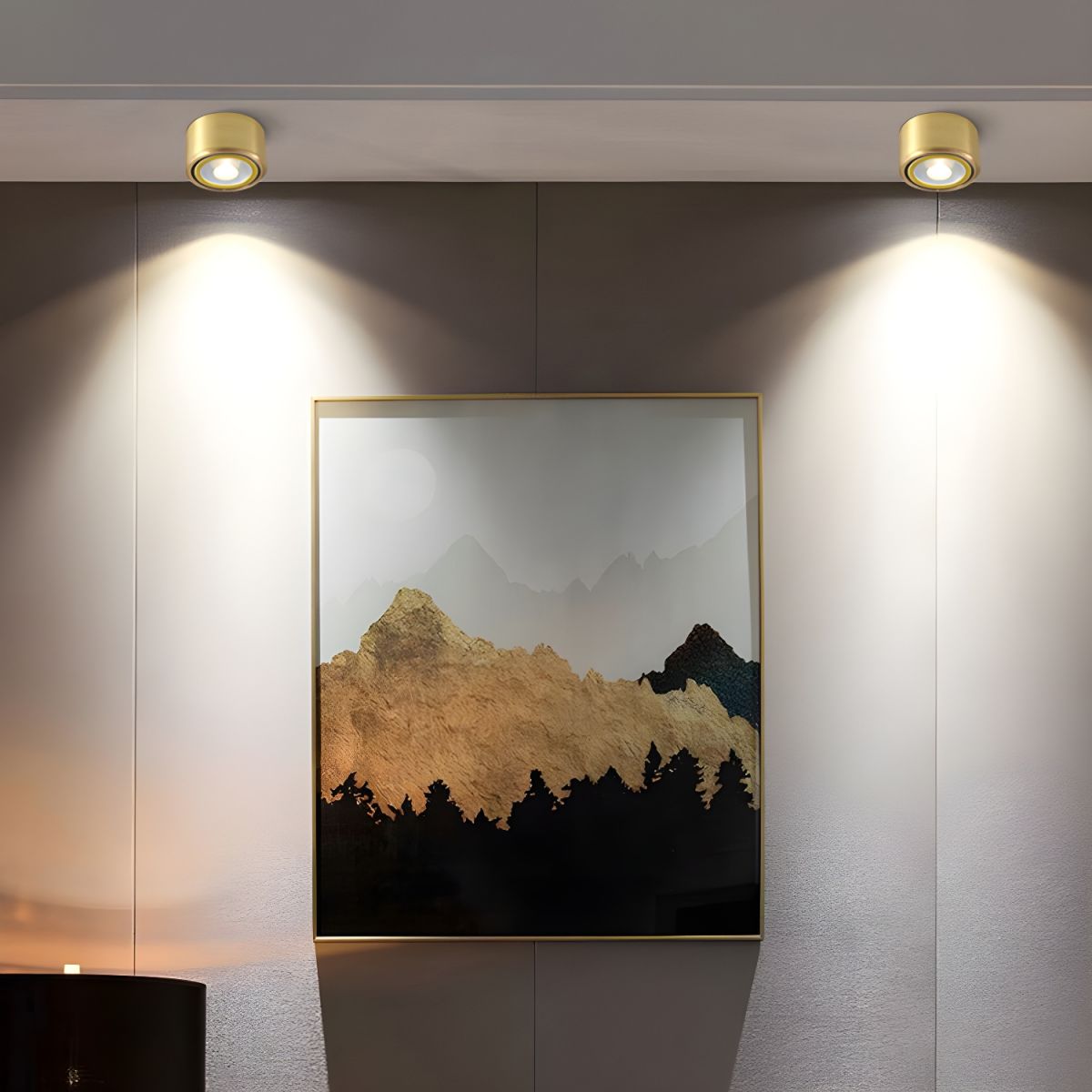 Modern Gold LED Flush Mount Ceiling Light Fixture | Lamane
