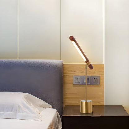Modern Gold LED Table Lamp with Acrylic Shade | Delvoro