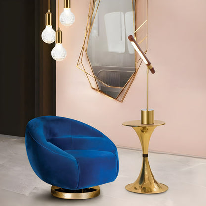 Modern Gold LED Table Lamp with Acrylic Shade | Delvoro