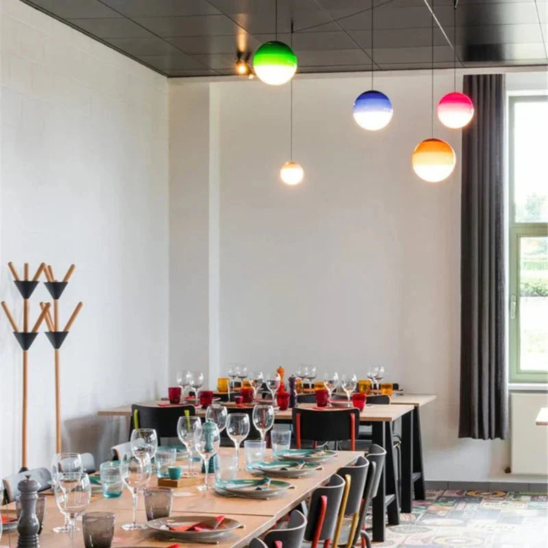 Modern Gradient Glass Pendant Light With Ambient Glow | Corvexa