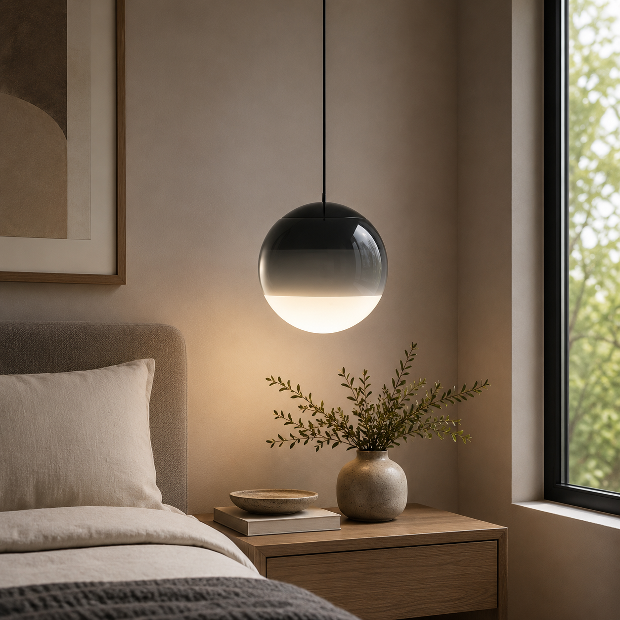 Modern Gradient Glass Pendant Light With Ambient Glow | Corvexa