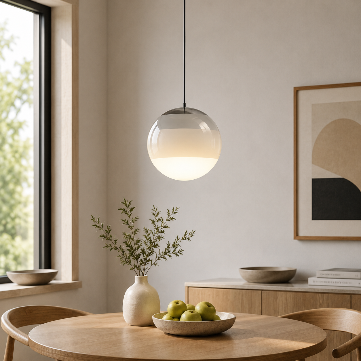 Modern Gradient Glass Pendant Light With Ambient Glow | Corvexa