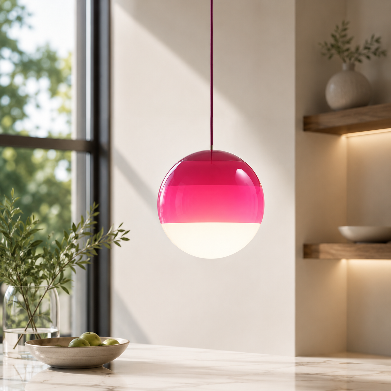Modern Gradient Glass Pendant Light With Ambient Glow | Corvexa