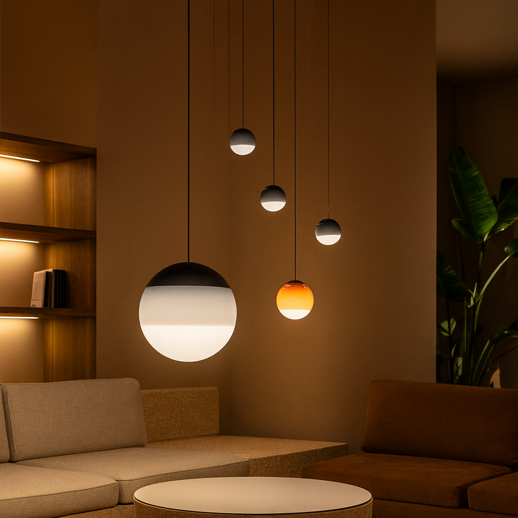 Modern Gradient Glass Pendant Light With Ambient Glow | Corvexa