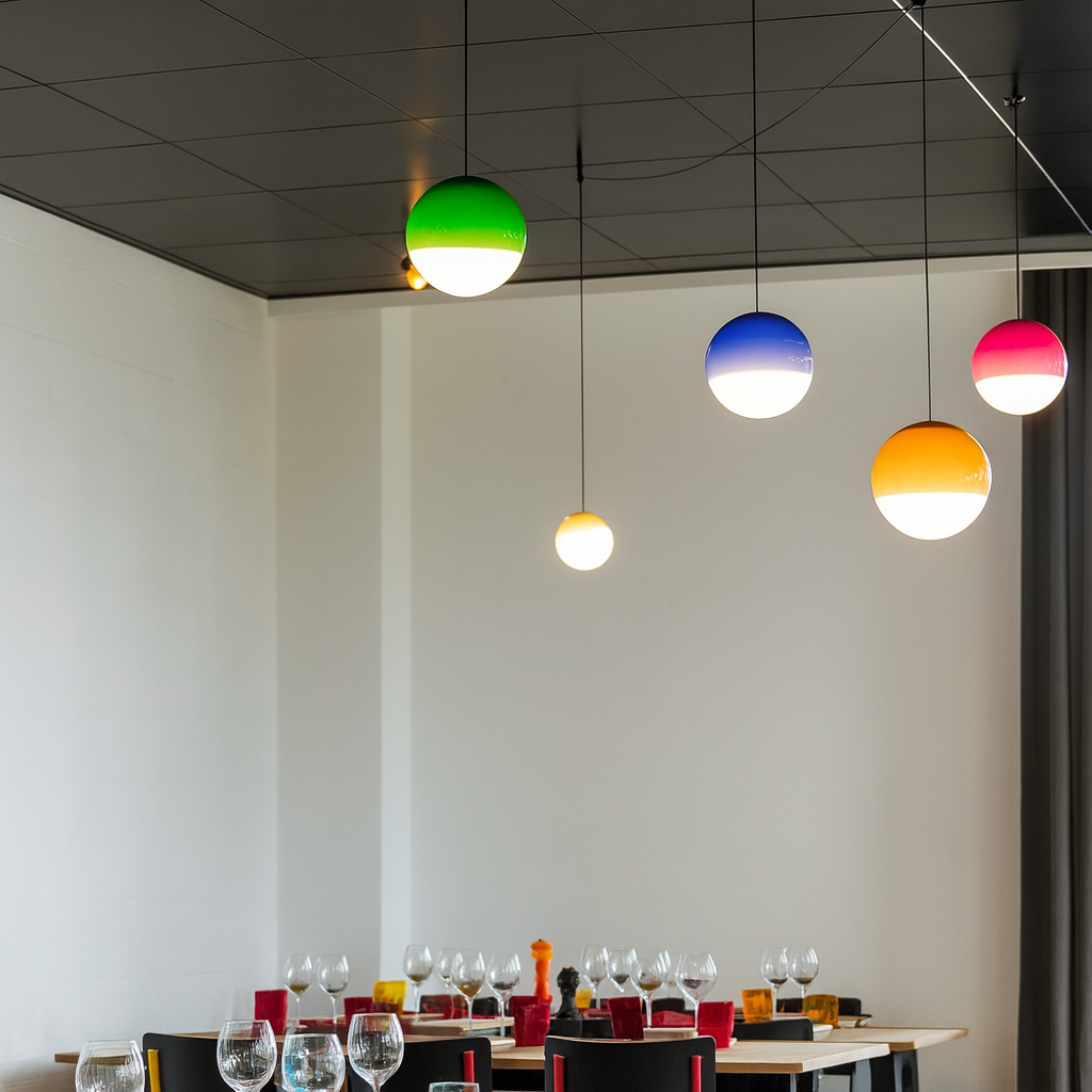 Modern Gradient Glass Pendant Light With Ambient Glow | Corvexa