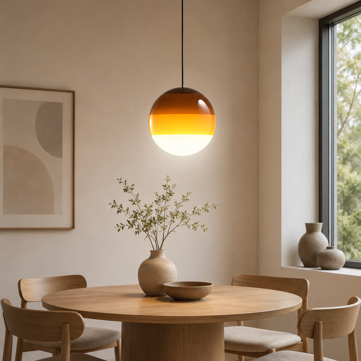 Modern Gradient Glass Pendant Light with LED Illumination | Xylvora