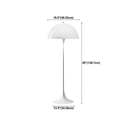 Modern Interior Floor Lamp Metal White Dome Shade | Melvora