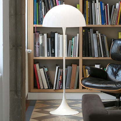 Modern Interior Floor Lamp Metal White Dome Shade | Melvora