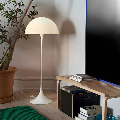 Modern Interior Floor Lamp Metal White Dome Shade | Melvora