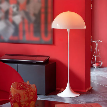Modern Interior Floor Lamp Metal White Dome Shade | Melvora