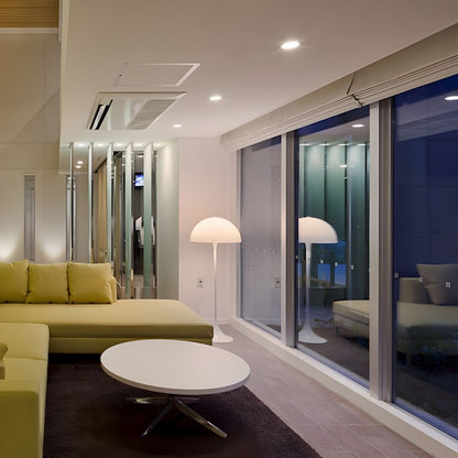 Modern Interior Floor Lamp Metal White Dome Shade | Melvora
