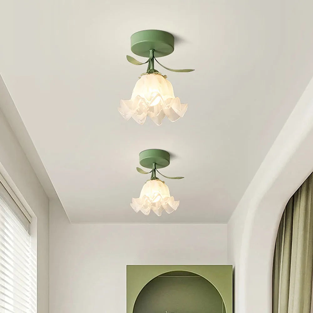 Modern Interior Flower Glass Ceiling Light Fixture | Lumivex