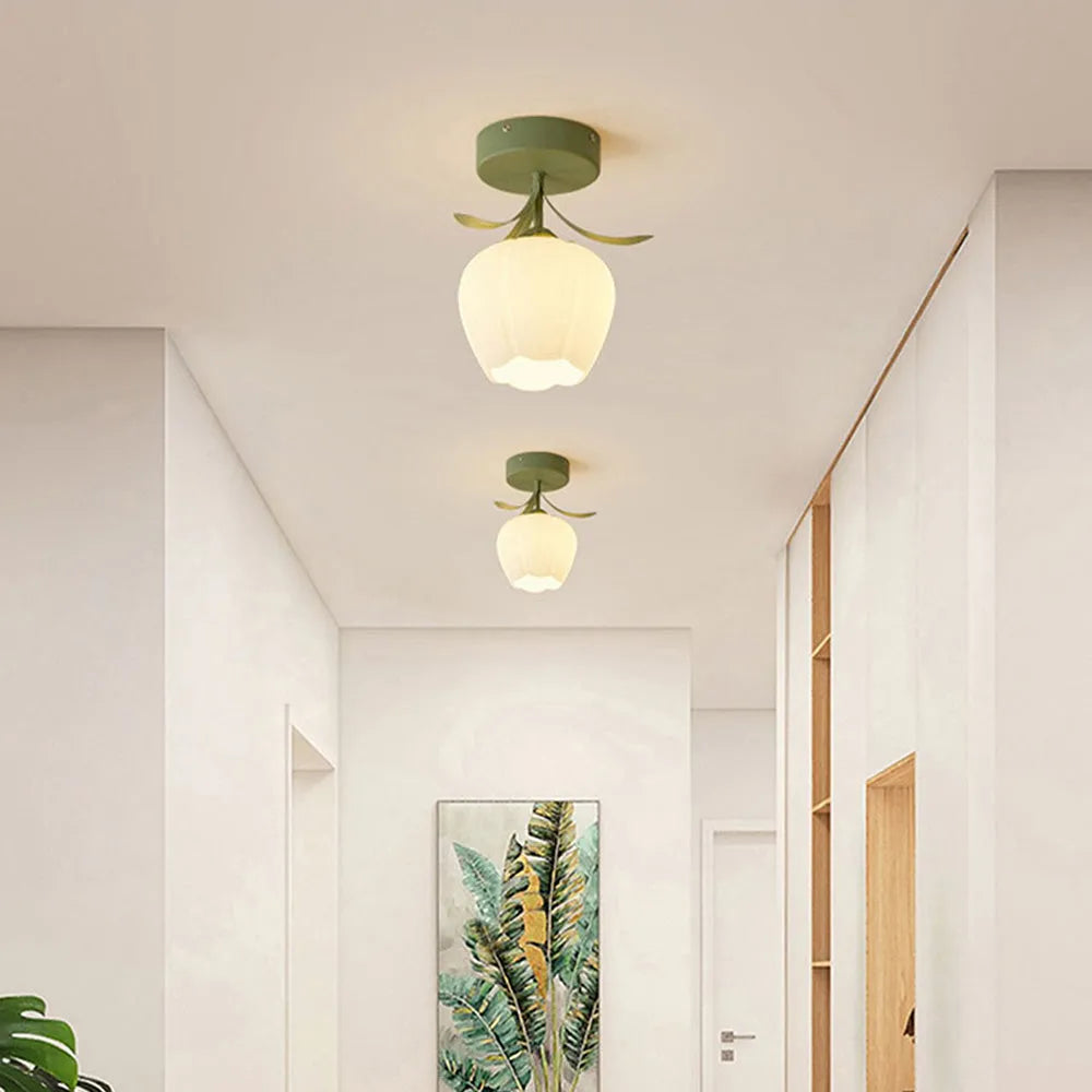 Modern Interior Flower Glass Ceiling Light Fixture | Lumivex