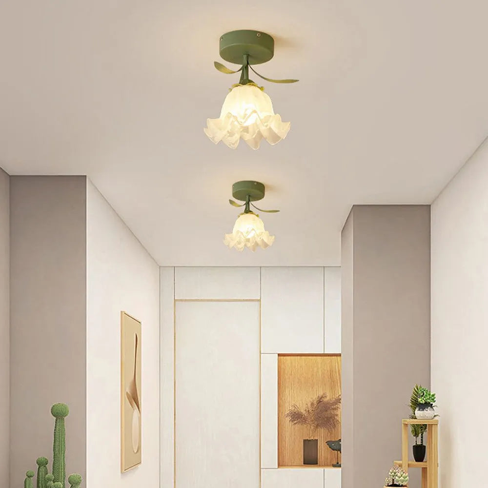 Modern Interior Flower Glass Ceiling Light Fixture | Lumivex