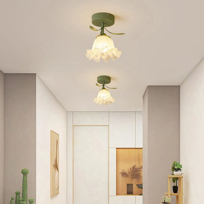 Modern Interior Flower Glass Ceiling Light Fixture | Lumivex