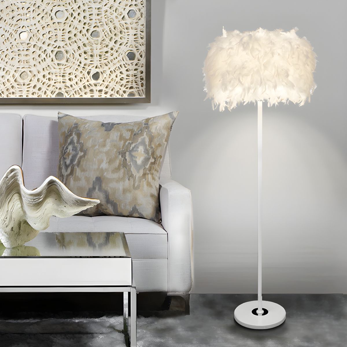 Modern Interior Lighting Floor Lamp With Fabric Shade | Merlina