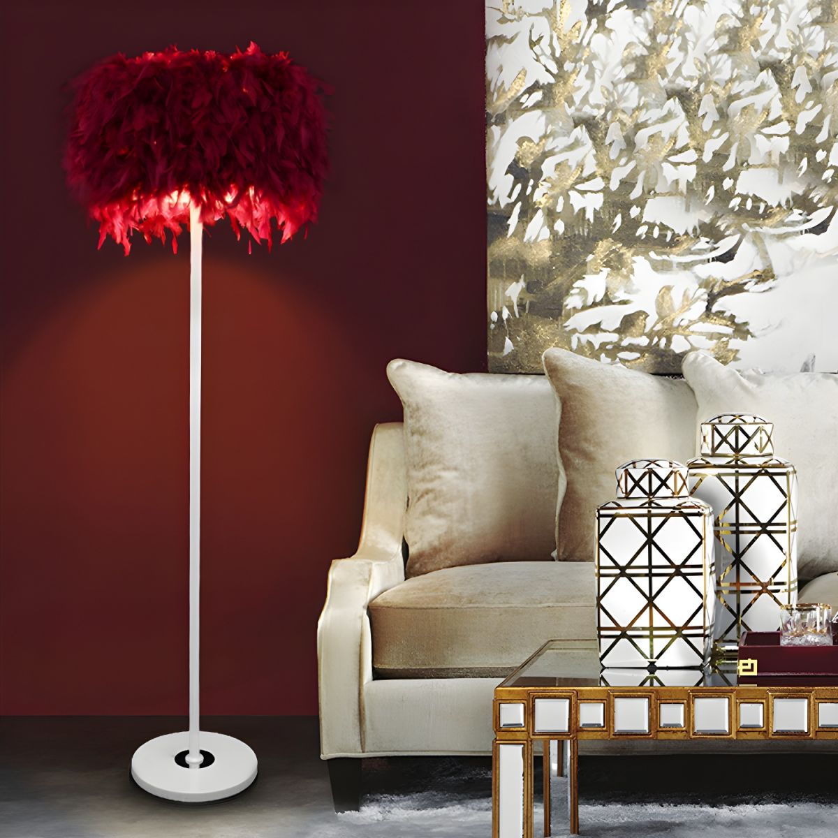 Modern Interior Lighting Floor Lamp With Fabric Shade | Merlina