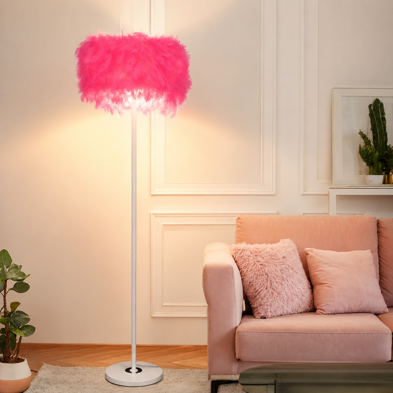 Modern Interior Lighting Floor Lamp With Fabric Shade | Merlina