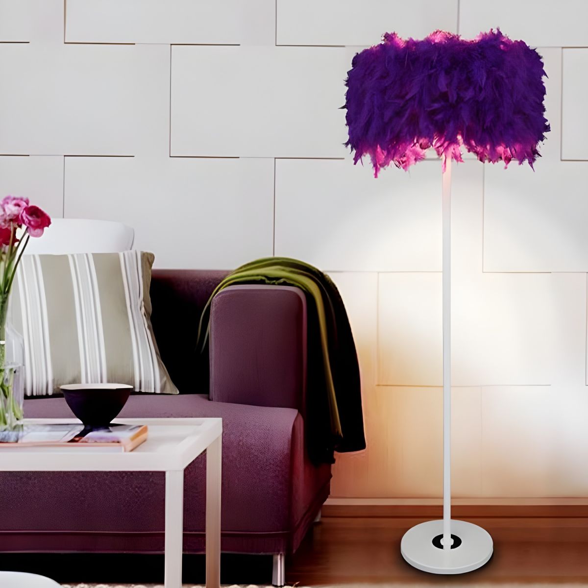 Modern Interior Lighting Floor Lamp With Fabric Shade | Merlina