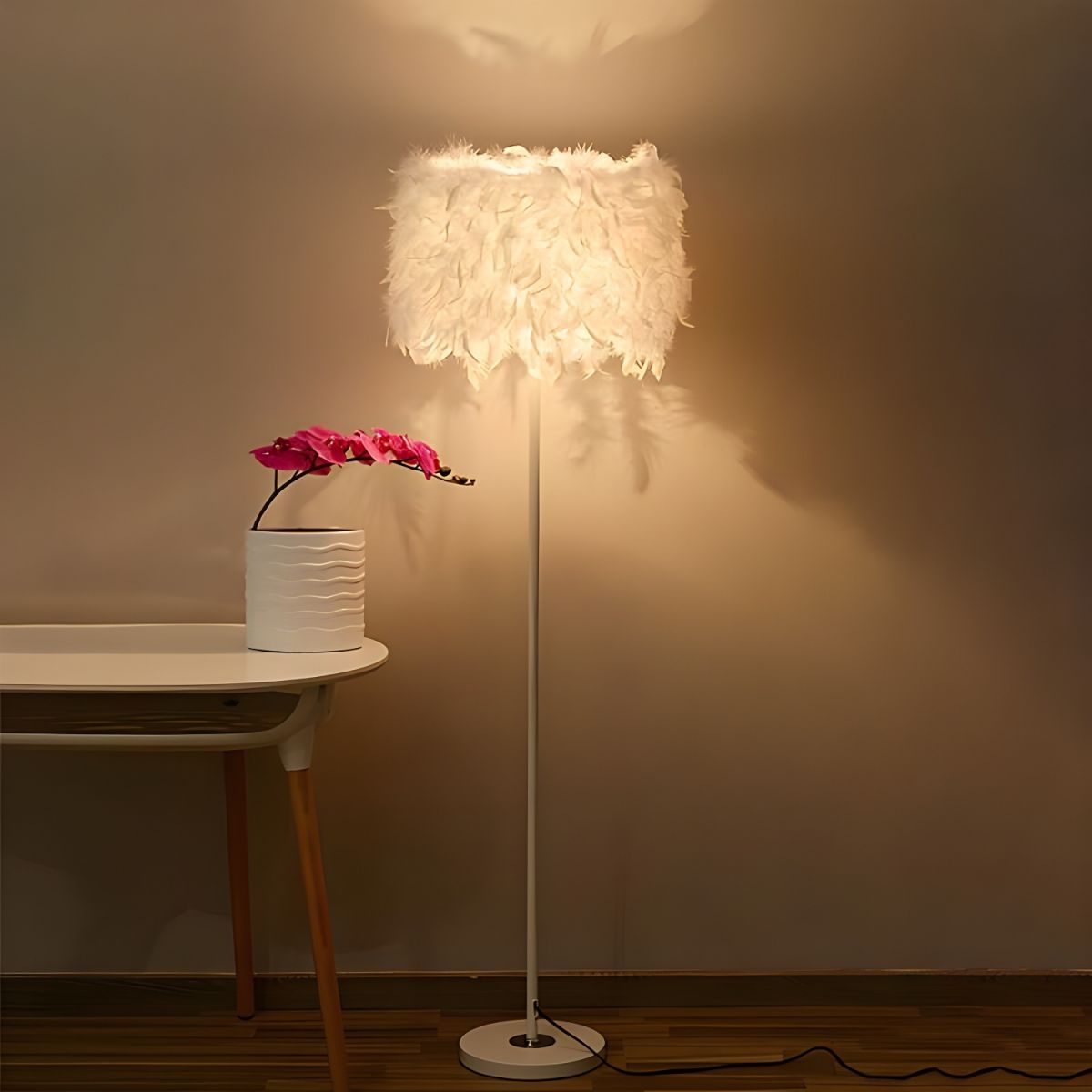 Modern Interior Lighting Floor Lamp With Fabric Shade | Merlina