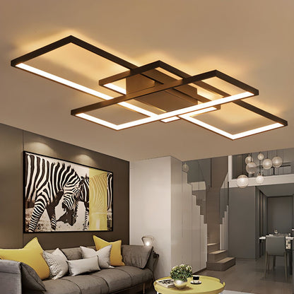 Modern LED Acrylic Ceiling Light Semi Flush Rectangular | Luravo