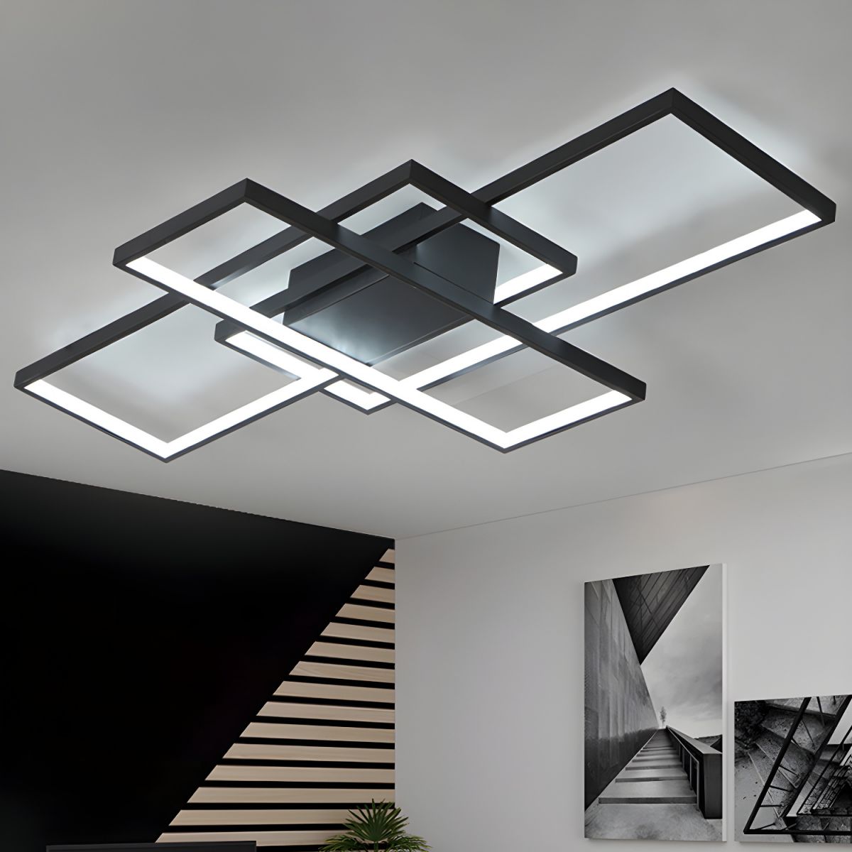 Modern LED Acrylic Ceiling Light Semi Flush Rectangular | Luravo